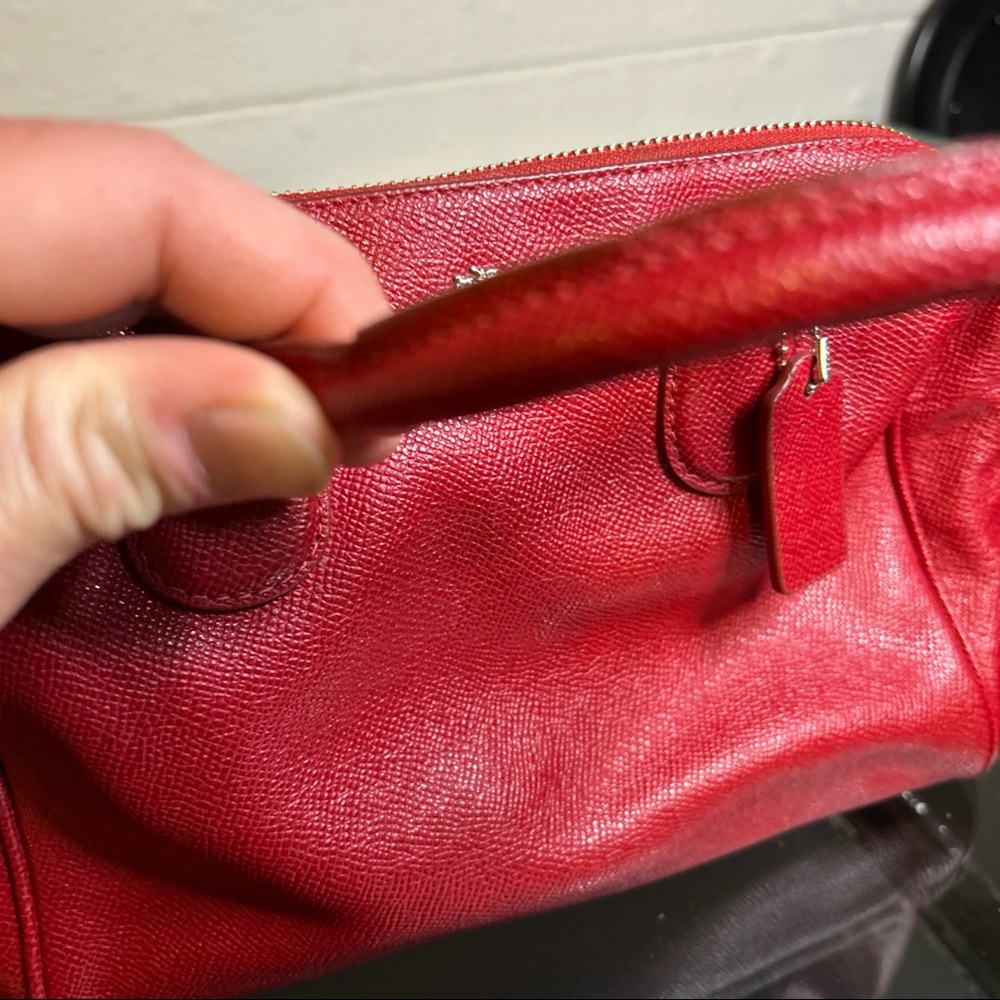 Coach Mini Satchel Handbag- Red - Picture 3 of 16